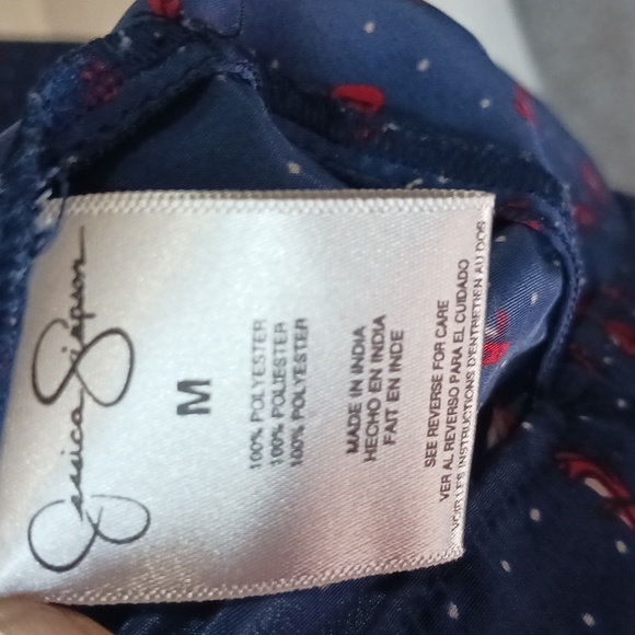 Jessica Simpson mini skirt romper - lightweight navy blue w red heels - Med - Picture 7 of 10